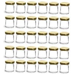 Nakpunar 30 pcs, 1.5 oz Mini Glass Jars for Jam, Honey, Wedding Favors, Shower Favors, Baby Foods, DIY Magnetic Spice Jars