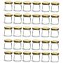 Nakpunar 30 pcs, 1.5 oz Mini Glass Jars for Jam, Honey, Wedding Favors, Shower Favors, Baby Foods, DIY Magnetic Spice Jars