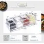 Klare Gewürzregal Gewürzbehältnisse, Acryl Gewürzbehälter Lagerbehälter mit herausnehmbaren Kondimentgläsern mit Deckeln und Löffeln – Set von 4