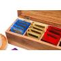 jalz jalz Large Size Tea Box Organizer for Tea Bag Storage Graphic sense of Design Natural Acacia Wood Divided Box