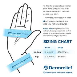 Dermrelief Cotton Gloves - for Beauty, Dry Hands, Eczema, Dermatitis and Psoriasis (Large, 3 Pairs)