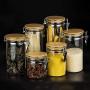 Hemoton Glass Food Storage Containers with Airtight Lid, Kitchen Container Glass Storage Jar for Pasta, Tea, Coffee, Cookies, Sugar, Snacks(1280ml)