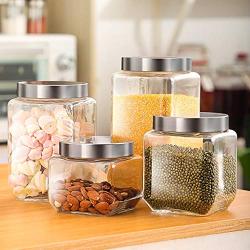 Sealed jar Glass With lid Household Glass Jars/Storage jar Assorted collection of airtight vintage dry food Containers 800ml（0.8L） (Size : 800ml1)