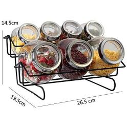 HLL Seasoning Bottle Kitchen Storage Jar, Glass Sealing Jar, Seasoning Pot, Seasoning Jar, Glass Bottle Package (8 Assembly),B