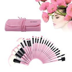 VANDER Makeup Brushes 24 Pieces Professional Makeup Brush Set Synthetic Kabuki Foundation Blending Blush Face Eyeliner Shadow Power Brushes Liquid Cream Concealer Lip Cosmetics Brushes Kit (Pink)