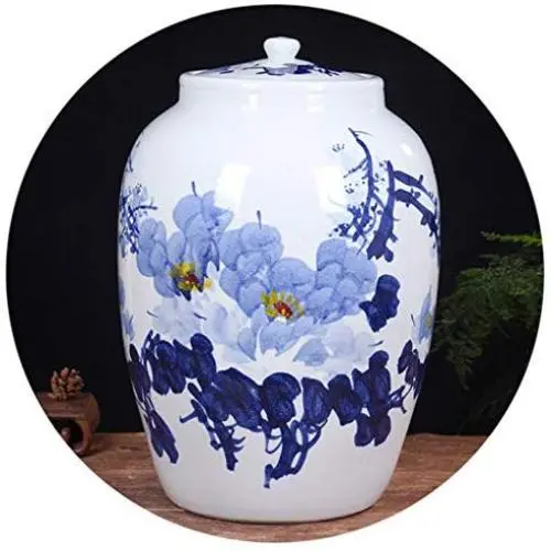 Nährstoffbehälter & Keramik Reisbehälter für Küche, Große Kapazität, Wasserdicht, Insektenfest, 25kg/50kg, Robust (Farbe: B, Größe: 33x48cm)