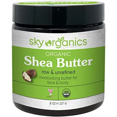Organisches Sheabutter von Sky Organics (8 oz) 100 % reine, rohe afrikanische Sheabutter zur Feuchtigkeitsung für Gesicht und Körper, natürliches Körperbalsam für trockene Haut