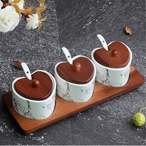 Mini Spice Jars Creative marbled kitchen ceramic seasoning jar set