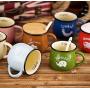 Cute Animal Ceramic Sugar Bowl Set Sugar Dispenser with Wooden Lid Serving Spoon Salt Pot Pepper Storage Jar Seasoning Pot Container Sugar Box Condiment Spice Racks Holder, Pink