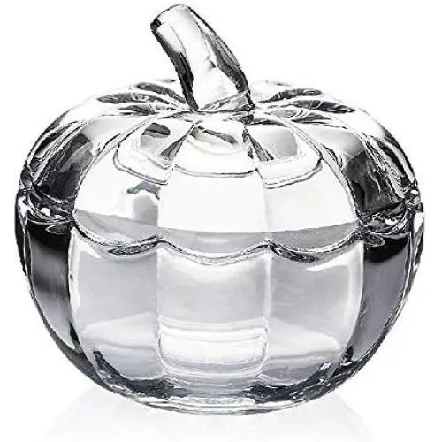 YSMYWM Vintage Pumpkin Shaped Clear Glass Candy Jar Food Snacks Storage Container Sugar Bowl Spice Jar with Lid YSMYWM Vintage Pumpkin Shaped Clear Glass Candy Jar Food Snacks Storage Container Sugar Bowl Spice Jar with Lid