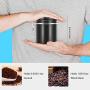 Stahltopf für Kaffeebohnen, 473 ml, luftdichter Behälter mit CO2-Ventil für längere Haltbarkeit von Kaffee, Nüssen, Zucker (Schwarz)