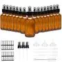 2 oz Bernstein Glas Sprayflaschen, DREAM ARK 16er Pack Leere Wiederbefüllbare Kleine Feine Sprühflasche für Ätherische Öle, Kosmetikprodukte, Parfüm, Hausmittel, Make-up-Werkzeuge und Aromatherapie