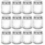 Nakpunar 12 pcs 9 oz Beveled Glass Jars with Silver Lids for Jam, Honey, Wedding Favors, Shower Favors, Baby Foods, DIY Magnetic Spice Jars (9 oz, Silver)