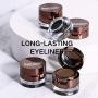 Music Flower Eyeliner Gel Eyebrow Powder Waterproof Brown and Black with Brush Mirror Kit