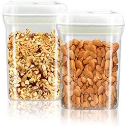 Food Storage Containers - Heavy Duty BPA Free Plastic， 2 piece Set-Squre Airtight Storage Clear Plastic with Easy Lock Lids