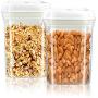 Food Storage Containers - Heavy Duty BPA Free Plastic， 2 piece Set-Squre Airtight Storage Clear Plastic with Easy Lock Lids