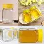 Bouteilles de miel en verre 240 ml (12 oz) - 20 pièces avec couvercles, pour stockage et service du miel sur vos aliments ou boissons préférés, avec étiquette à craie supplémentaire et 20 cuillères à miel incluses.