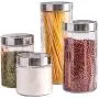 Glasbehälter, feuchtigkeitsdicht, Küchen-Lebensmittelbehälter, zum Aufbewahren von Gewürzen/Pasta/Haferflocken/Kaffeebohnen