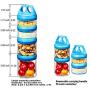 SELEWARE Portable and Stackable 4-Piece Twist Lock Panda Storage Jars Snack Container to Contain Formula, Snacks, Nuts, Drinks and More, BPA and Phthalate Free, 31oz Blue