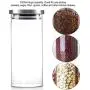 1000ml Glass Kitchen Storage Jar, Big Capacity Airtight Coffee Beans Food Container, with Stainless Steel Lid for Storage Food (1000ML)