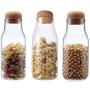 Danmu 3Pcs a Set 650ml / 22oz Glass Jars Glass Storage Jars Food Storage Jars Airtight Wood Lids Tea Coffee Bean Jar Cookies Flour Sugar Candy Spice Container