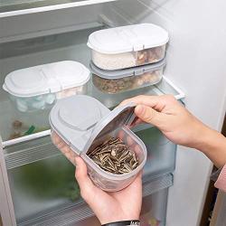 YXTHON Multi-Function Kitchen Refrigerator Plastic Lunch Storage Jar Household Fruit Box Double-Grid Covered Kitchen Food Multi-Grain Sealed Cans 6Pcs
