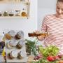 Macddy Spice Rack Organizer Stainless Steel Seasoning Jar Storage Holder Kitchen Toos Dustproof Visible Castor polite