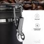 Hamkaw Coffee Canister Airtight, Stainless Steel Coffee Canister with Scoop and Date Tracker for Fresher Beans and Grounds Storage, CO2-Release Valve Seal Ring Coffee Container, Large-Red