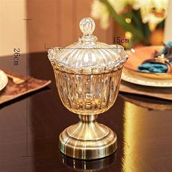 WD European Ornament Crystal Glass Transparent Storage Jar Candy Jar With Cover Small Ornaments