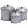 Deco 79 Galvanized Metal Canister, 8 by 7 by 6-Inch, Set of 3 Deco 79 Galvanized Metal Canister, 8 by 7 by 6-Inch, Set of 3