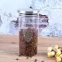 Bewinner Glass Coffee Bean Container, 1000ML Glass Storage Jar Coffee Beans Kitchen Food Container with Stainless Steel Lid for Use Storing Cookies, Sugar, Flour, Spices, Coffee(1000ML) Bewinner Glass Coffee Bean Container, 1000ML Glass Storage Jar Coffee Beans Kitchen Food Container with Stainless Steel Lid for Use Storing Cookies, Sugar, Flour, Spices, Coffee(1000ML)