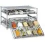Schubladen-Organizer für Gewürzregale, Ausziehbare Gewürzschublade für Küche, Lagerregal, Make-up, Nagellack, Medikamente, Silber – Geeignet für 30-60 Glasflaschen