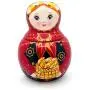 UNAMOI MCJP16 MCJP Matryoshka Russische Puppen-Keramik-Cookie-Behälter 10cm, Pierogi, Rote Blumen