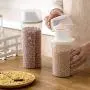 Kitchen Food container Seal pot tea coffee candy Storage Tank Plastic Cereals Snacks Box cookie canister jars for spices jarra,large white Kitchen Food container Seal pot tea coffee candy Storage Tank Plastic Cereals Snacks Box cookie canister jars for spices jarra,large white
