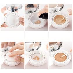 15ml 0.5oz Empty Portable Luxurious Air Cushion Puff Box Dressing Case Powder Box BB Cream Container Holder with Air Cushion Sponge Powder Puff and Mirror (Golden)