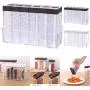 GrayGraygood Clear Seasoning Rack Spice Pots 6pcs Transparent Seasoning Storage Box 2 Way Open Condiment Jar Storage Container with Tray GrayGraygood Clear Seasoning Rack Spice Pots 6pcs Transparent Seasoning Storage Box 2 Way Open Condiment Jar Storage Container with Tray