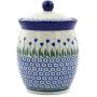 Polish Pottery 6?-inch Jar with Lid made by Ceramika Artystyczna (Water Tulip Theme) + Certificate of Authenticity