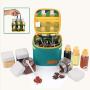 Portable Seasoning Spice Jar Sauce Condiment Bottle Containers Set BBQ Camping with Storage Bag Transparent Plastic