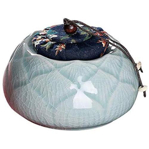 Exquisite Oriental Ceramic Food Storage Jar Canister Food Canisters,Loose Tea Tin/Tea Storage/Tea Caddy/Tea Canister/Coffee Canister/Coffee Jar/Spice Nuts Snacks Storage 8.45oz/250ml (White)