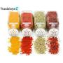 Tundalaya: Set of 12 Glass Spice Jars, French Square, 4 ounces | Includes Shaker Tops and Lids (Perfect for DIY, Organization Projects, Homemade Spices, Pantry Projects and Gifting), Clear