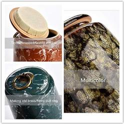 Retra Ceramic Tea Storage Box Tea Jars Home Decor Candy Jars Storage Container 8.511.5cm Spices Storage Box 1pcs,Black