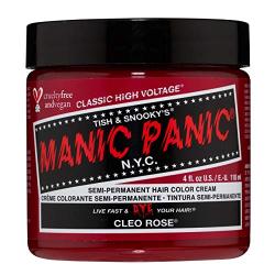 Manic Panic Cleo Rose Hair Dye - Classic High Voltage - Semi-Permanent Hair Color - Bright, Warm Magenta Pink Shade with Rosy Tones – Vegan, PPD & Ammonia-Free - For Coloring Hair on Women & Men