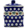Polish Pottery 4?-inch Jar with Lid (Mosquito Theme) + Certificate of Authenticity