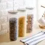 Schüssel für Nudeln, Spaghetti, Pasta – Multifunktionale Küchen-Aufbewahrungsbox, transparente Kunststoffbehälter, Khaki