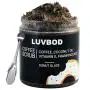 LUVBOD Luxus Kaffepebbel – Donutglasur – mit Scoop – 12oz – Bester Arabica Kaffepebbel zur Exfoliation für Cellulite, Akne, Stretchmarks, Ekzeme. Kokosöl, Vitamin E, Frankincense