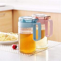 Kitchen Food Storage Jar Airtight Food Storage Kitchen Glass Jar Moisture-Proof Home Multi-Purpose Jam Bottle Cruet Glass Transparent Oil Pot Vinegar Pot Soy Sauce Bottle (Color : Pink)