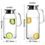 Cupwind 68 oz Borosilikat Glas Heiße/Kalte Wasserkanne mit Edelstahl-Siebdeckel