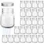 Bouteilles en verre MINI KAMOTA 4 oz avec couvercles, parfaites pour les bocaux Mason, les bocaux pour la conservation, les bocaux cadeaux, les bocaux pour bébé, les bocaux DIY pour épices magnétiques, les bocaux pour confiture, 24 UNITS, 30 étiquettes bl