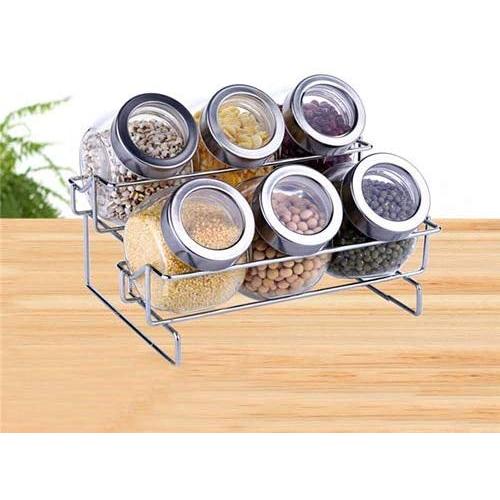 Glass Storage Containers - Cooking Seasoning Bottle Stand Spice Jars Kitchen Storage Rack Gravy Boats Food Container Kitchen Tools Saving Space Accessories