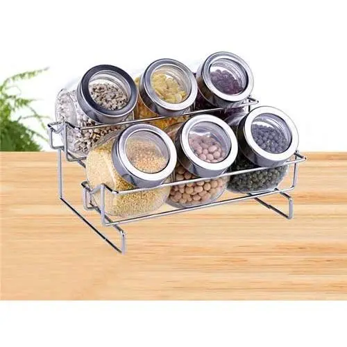 Contenants de Rangement en Verre - Support de Bouteilles pour Épices Étanches, Râtelier de Rangement pour Cuisine, Récipients pour Sauce, Accessoires de Cuisine pour Gagner de l'Espace Contenants de Rangement en Verre - Support de Bouteilles pour Épices Étanches, Râtelier de Rangement pour Cuisine, Récipients pour Sauce, Accessoires de Cuisine pour Gagner de l'Espace
